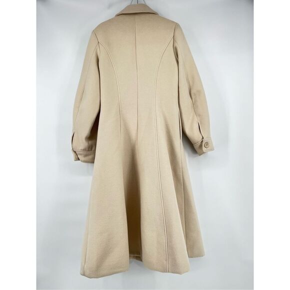 NWT Oak + Fort Wool Blend Lined Long Single Breast Ivory Car Lady Coat Size XS - Picture 3 of 13